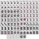 American Western-Style Mahjong Tiles 166-Piece Set, Scratch-Resistant Melamine, Tiles Only Type A