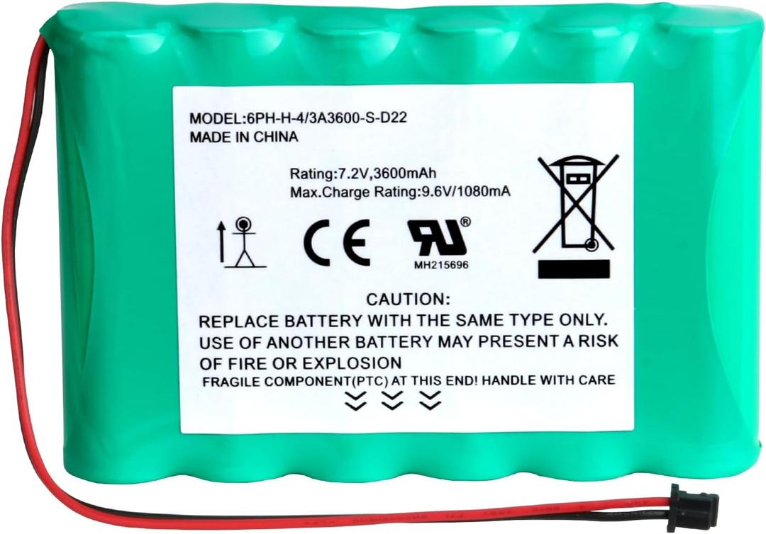 3600mAh 7.2v Ni-MH Replacement Battery for DSC 6PH-H-4/3A3600-S-D22 ADT DSC IMPASSA 9057 SCW9055 SCW9057 BH7236-SS 17000145 17000152 Wireless Home Security System