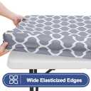Smiry 2 Pack Rectangle Table Cloth 4 Foot, Waterproof Elastic Fitted Tablecloths, Windproof Washable Polyester Table Cover for Picnic, Camping, Outdoor (Grey, 24"x48")