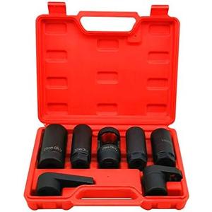 7PCS Oxygen Sensor Socket 22mm (7/8 in), 27mm, 29mm fits All Vehicle O2 Removal and Installation Universal Puller and Removal Tool