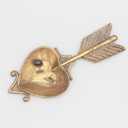 Funly mee Antique Trinket Dish Vintage Love arrow Gold Jewelry Tray, Marriage Ring Holder 8 x 3.3 inches