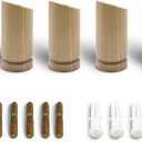 Wood Wall Hook, 6 Pack Natural Thick & Sturdy Wooden Coat Hooks Wall Mounted, for Hanging Towels Coats Plants, Entryway Hat Hanger (Ash Wood)