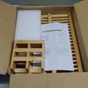 HBlife Dish Rack, Bamboo Folding 2-Tier Collapsible Drainer Dish Drying Rack with Utensils Flatware Holder Set (Dish Rack with Utensil Holder)