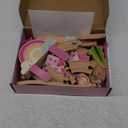 Lehoo Castle Wooden Train Set, Train Set for Toddlers 2-4, Wooden Train Track for Girls, Unicorn Toys for Girls Age 4-6, Toys for 3 4 5 6 Year Old Girl Gifts for Christmas Birthday