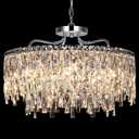 Luxury Crystal Chandelier, 24" Modern Round Dining Room Chandeliers Over Table8 Lights Chrome Ceiling Pendant Ceiling Lighting for Living Room Bedroom Entryway Foyer Staircase
