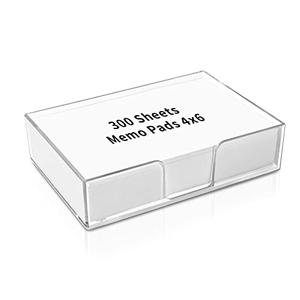 300 Sheet 4x6 Memo Holder Desk Notepad Tray Pad Paper Memo Sheets Non Sticky Memo Pads 4x6 Acrylic Notepad Holder for Desk School Organization Planning（Internal Size: 3.97 × 5.78 Inch）