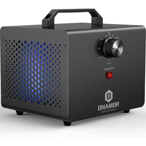 ONAMOR Ozone Generator 77000mg, Ozone Machine Ionizer O3 Deodorizer for Home, Basement, Smoke, and Pet Room (Eliminating Odors Area up to 4000 Square Feet, All Metallic Black)