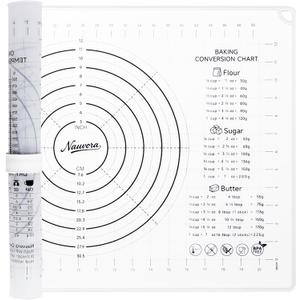 Extra Large Silicone Pastry Mat 28" - Non-Slip Liquid Silicone Baking Sheet with Measurements Anti-Spill Edge - Food Grade Dough Rolling Mat for Kneading Pie Crust, Bottom Marker, Transparent