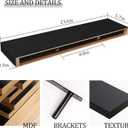 BAMEOS Floating Shelf,24 in Wall Shelf,Decor Wall Mounted Shelves,Hanging Shelf Set for Bathroom Kitchen Living,Kitchen,Room Bedroom Storage,Black, 24x6 2Pcs