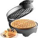 Waffle Maker by Cucina Pro- Griddle Makes 7 Inch Thin, American Style Waffles for Breakfast- NonStick Waffler Iron w Adjustable Temperature Control & Recipe Guide, Easy Use Kitchen Appliance Essential