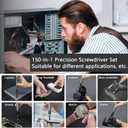 Precision Screwdriver Set 150-in-1 Small Screwdriver Set with Case, Electronics Repair Tool set for PC, Computer, Laptop,iPhone,Macbook,glasses,Doorbell, Watche,PS5, Xbox Controller, RC, (Blue)