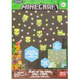 Minecraft Officially Licensed Glow in the Dark Wall Decal Stars, Kids Room Wall Decals, Reusable Decorations, Playroom and Bedroom Gaming Decor and Gift | Paladone.
