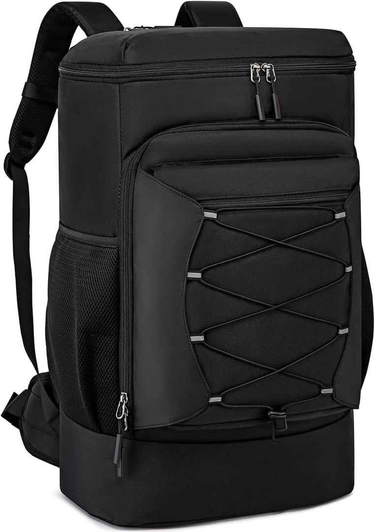 Asenlin Travel Backpack for Women Men,40L Extra Large Hiking Backpack 17 Inch Carry on Backpack Water Resistant for Casual Daypack Gym Backpack-Black Rope
