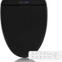YOURLITE Bidet Toilet Seat, Elongated Toilet Seat Warm Water, Heated Seat Bidet with Remote Control,Self-cleaning Nozzle Temperature Adjustable LED Light, Need Electricity, Black