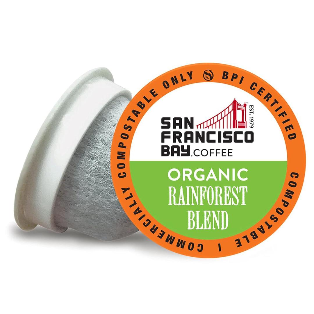 SF Bay Coffee Organic Rainforest Blend 36 Ct Medium Roast Compostable Coffee Pods, K Cup Compatible including Keurig 2.0 , BBD 06/24/2026