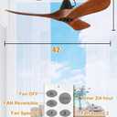 42-Inch Outdoor Ceiling Fan Without Light with Remote, Damp Rated, 42IN-Not Light