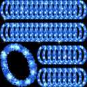 Sherr 48 Pcs LED Hawaiian Leis Light up Flower Leis Necklace with LED Lights Luau Flowers Necklaces for Masquerade Beach Wedding Tropical Themed Party Supplies (Bright Blue)