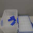 IRIS USA WeatherPro 16 Qt Storage Bins with Lids, 3 Pack, BPA-Free Plastic Gasket Box with Tight Latch and Seal, Stackable Nestable Tote Tub - Clear/Blue