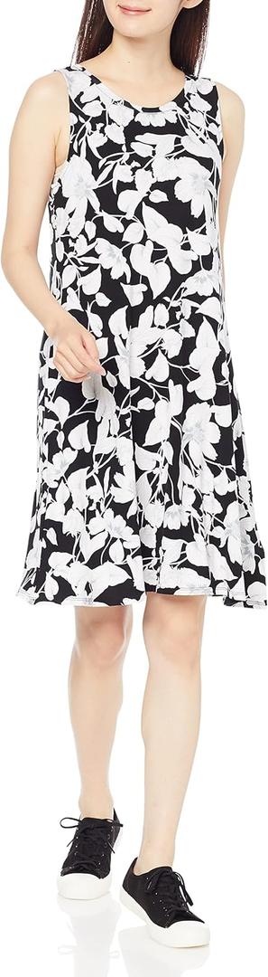 Amazon Essentials womens Tank Swing Dress (Available in Plus Size) (X-Large, Black Floral)
