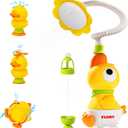 Baby Bath Toys, Baby Bath Shower Head for Bathtub with 1 Adjustable Sprayer, Control the Flow Rinser Babies with 3 Squirting Ducks for Newborns, Toddlers Kids in Bathtub Sink,6-in-1 Set