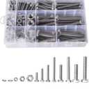 SUNXULIMI M6 M8 M10 Screws Hex Head Bolts Screws, Nuts, Flat & Lock Washers Assortment Kit, Stainless Steel 304, Machine Fully Thread, Bright Finish, Includes 8 Most Common Sizes 208PCS