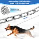Dog Chain for Yard, 4MM 25FT Leads for Yard Heavy Duty Stainless Steel Dog Tie Out Cable Chew Proof Chain Leashes with Swivel Hook for Camping Outside