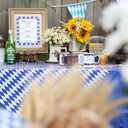 4 x 3pcs Oktoberfest Blue White German Tablecloths, Bavarian Vinyl Rectangle Plastic Checkered Tablecover 54 x 108in, Beers Festival Party Accessories for Oktoberfest Decorations Camping Picnic