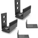 SKYSEN 2 Pack Barn Door Bottom Floor Guide, with Extend Bracket- Wall Mounted- Adjustable Bracket- Flush Bottom- Matte Black (711-2)