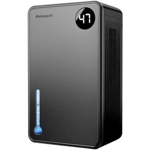 Dehumidifier, Dehumidifiers for Home (1000 sq.ft), 98 OZ Dehumidifier for Basement Bathroom Bedroom, Auto Shut Off Dehumidifiers, Timer Setting, Digital Display, Drain Hose, 7 Colors Light, Black