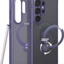 TORRAS Q3 Spin for Samsung Galaxy S26 Ultra Case, 360 Magnetic Stand, Compatible with Magsafe, Slim S26 Ultra Case with Kickstand, Aesthetic for Women, Translucent Frosted Purple (Violet)