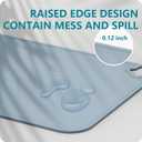 Cutebe Silicone Placemat for Toddles Kids Non-Slip Reusable Portable Kids Placemats for Dinning Table Heat Resistant Placemats, Baby Placemat Stain Resistant Silicone Mat for Dining Table 3 Pack (Blue/Green/Pink)