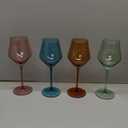 Colored Wine Glasses Set of 6-16oz Colorful Wine Glass with Stem HandBlown Muted Wine Glasses Colored Set,Wine Gifts for Christmas Thanksgiving (Multicolor)