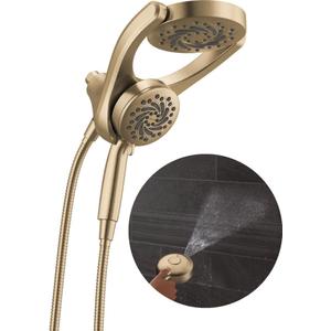 Delta 5-Setting HydroRain 2-in-1 Dual Shower Head with ProClean Spray, Brushed Gold High Pressure Shower Head with Handheld Spray, 1.75 GPM Flow Rate, Champagne Bronze 75419CZ