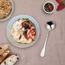 Hiware 12-Piece Soup Spoons, Round Stainless Steel Bouillon Spoons