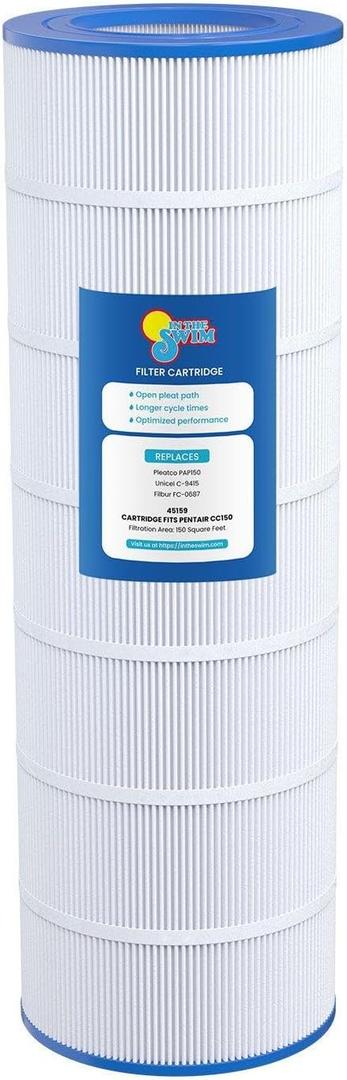 In The Swim Standard Pool Filter Cartridge Replacement for Pentair CC150 WP.TS0687