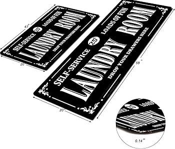 Laundry Room Floor Mat, 19.5" x 57"