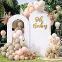 Outdoor White Arch Backdrop Stands (Pack of 2), Arch Covers Backdrop Wall Arch Stand Balloon Backgrounds Frame for Birthday, Wedding Ceremony, Bridal Baby Shower, Graduations, Garden Floral