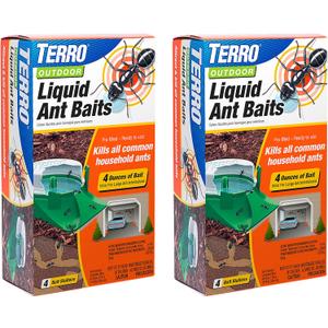 TERRO T1804SR Outdoor Ready-to-Use Liquid Ant Bait Killer and Trap - Kills Common Household Ants - 8 Bait Stations