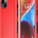 Diverbox for iPhone 14 Case [Shockproof] [Dropproof] [Tempered Glass Screen + Camera Lens Protector],Heavy Duty Protection Phone Case Cover for Apple iPhone 14 (Red-3in1)