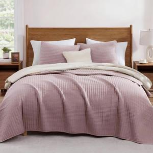 King Size Quilt-Lightweight Bedspreads Dusty Mauve King Quilt Bedding Set