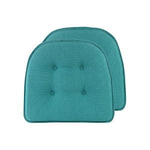 Non-Slip Chair Cushions, Assembled in USA, U-Shaped Skid-Proof Seat Pads for Dining Room, Kitchen, Office, 15"x16"