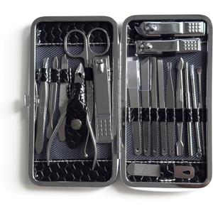Nail Clippers Set - Fingernail and Toenail Clipper Cutters, Manicure Pedicure Kit - 18 Pieces Stainless Steel Professional Grooming Kits - Manicure Kit for Women and Men