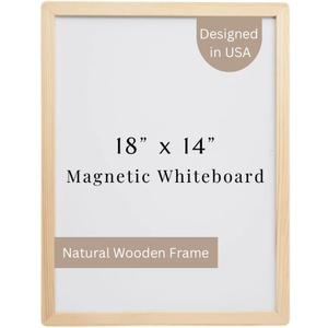 Magnetic 18x14 Dry Erase Board with Wooden Frame, Modern Free Standing or Wall Mounted Design for Office, Learning at Home or in The Classroom