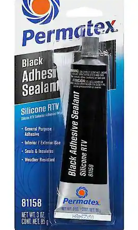 Permatex Black Silicone Adhesive Sealant for Repairs, Bonding, and Protection, 3 oz. (Pack of 12)