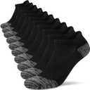 Ankle Socks Womens Athletic Running Comfort Cushioned 3/5/6Pairs (Black, XL)