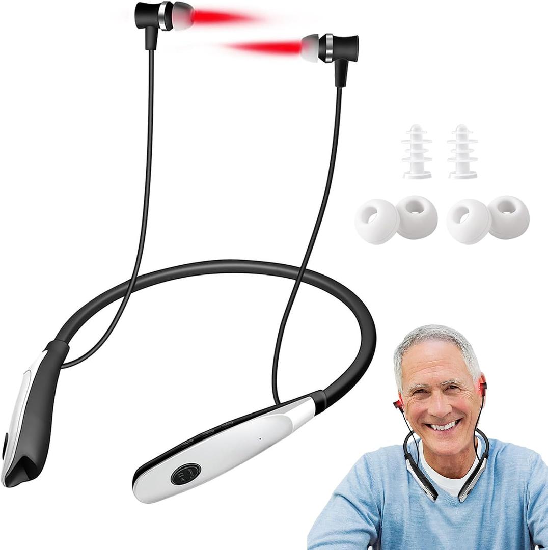 Red Light Therapy for Ear & Nasal Wellness Gentle Relaxation & Comfort for Daily Routines, Hands-Free Neck Hanging 3 Modes Therapy with 30-min Timer, Portable and Rechargeable