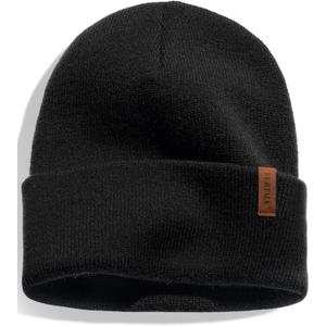 FURTALK Beanie for Men Women Cuffed Thick Knitted Unisex Winter Hat Beanies Skull Cap (Black)