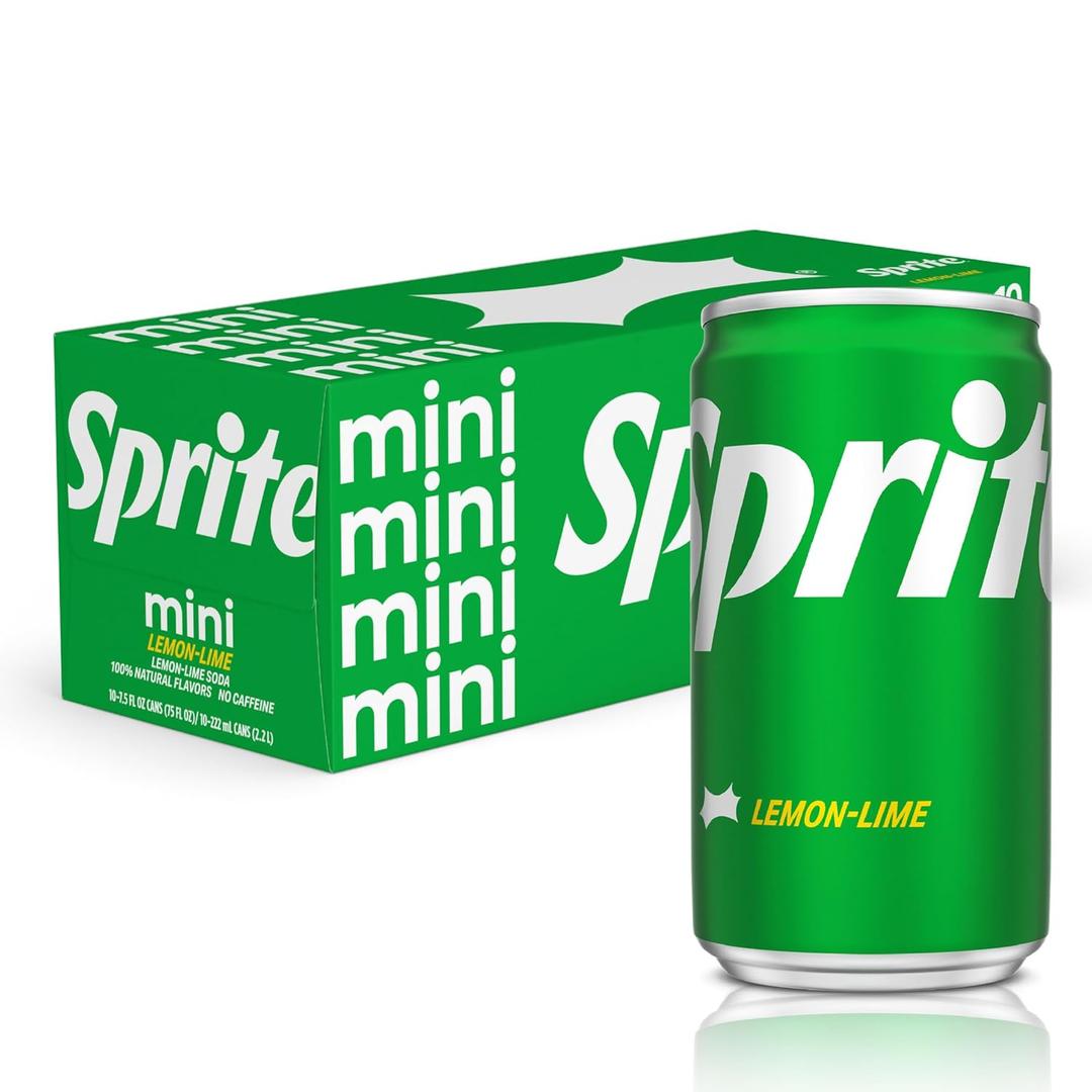 Sprite Lemon Lime Soda Soft Drinks, 7.5 fl oz, 10 Pack, Best By: 10/06/2025