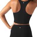 YITTY Active Sports Bra Tank, Tank Top for Women with Built-in Bra, Racerback, Removable Cups, Low-Impact Yoga and Gym (Black, M)