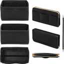 DailyPlus Purse Organizer Insert with Zipper & Key Chain Felt Bag Organizer for Tote Purse Handbag, Black, XLarge